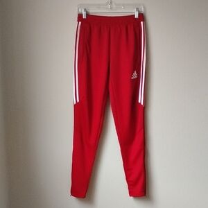Adidas Climacool Men's Red Joggers with White Stripes